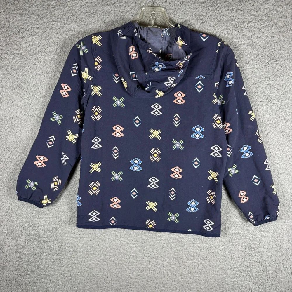 Patagonia Baggies‎ Jacket Lightweight Hooded Windbreaker Navy Ikat M Outdoors